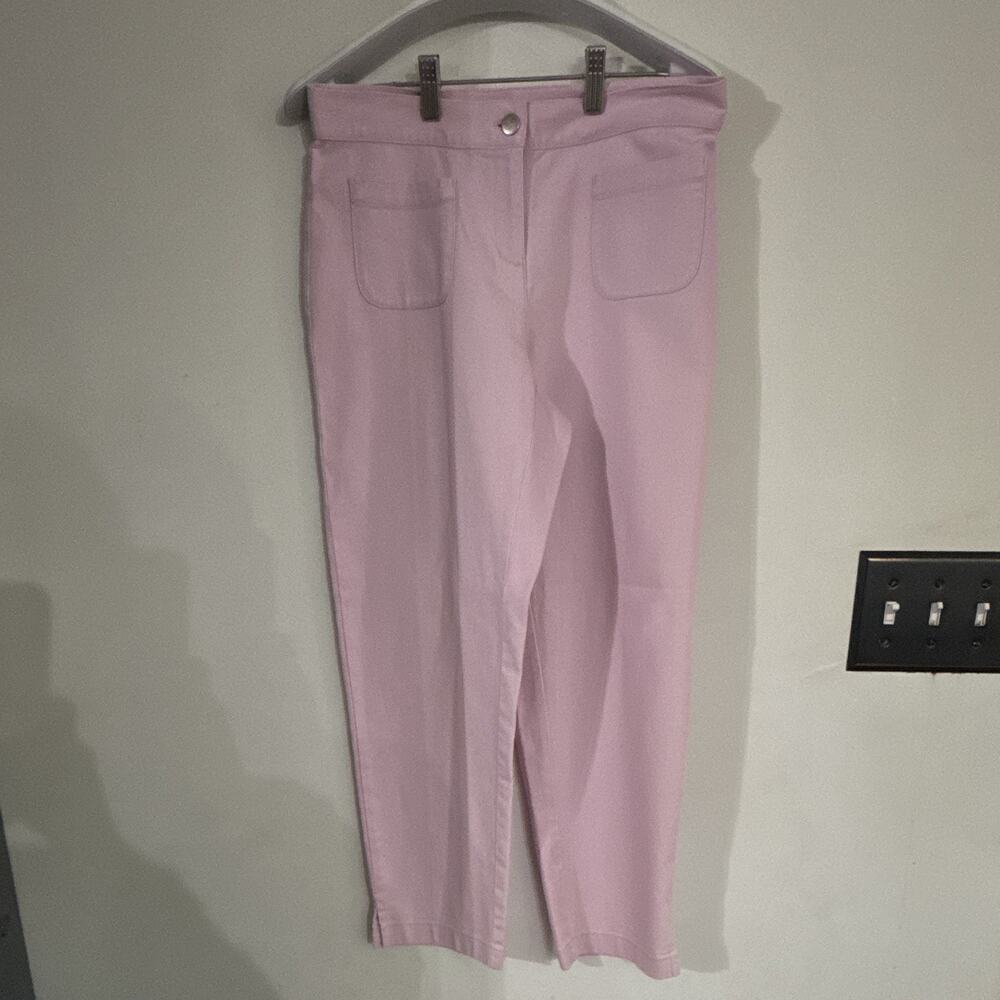 Eileen Fisher Women’s Petites Pink Solid Flat Front Dress Pants Small Petit